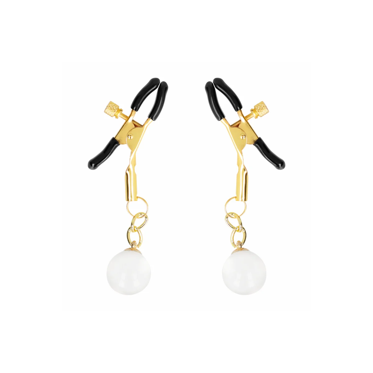 Glasperlen-Nippelklammern Gold 6 cm von Kink Nipple Grip kaufen | Fesselliebe