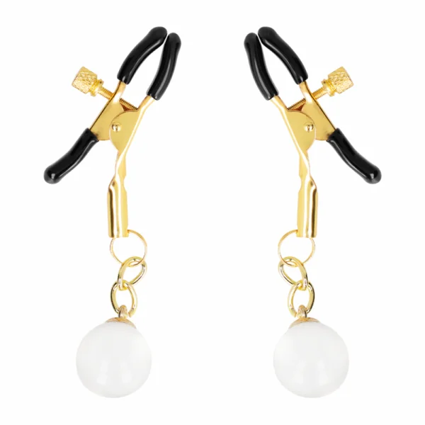 Glasperlen-Nippelklammern Gold 6 cm von Kink Nipple Grip kaufen | Fesselliebe