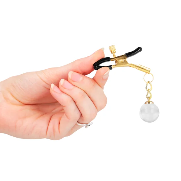 Glasperlen-Nippelklammern Gold 6 cm von Kink Nipple Grip kaufen | Fesselliebe