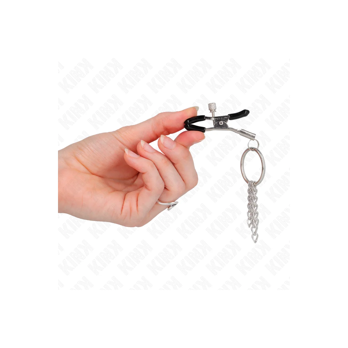 O-Ring Nippelklemme und Kleine Kette Silber 6 cm von Kink Nipple Grip kaufen | Fesselliebe