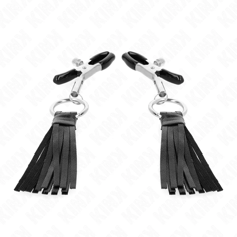 Kunstleder Quasten Nippelklemmen 6 cm von Kink Nipple Grip kaufen | Fesselliebe