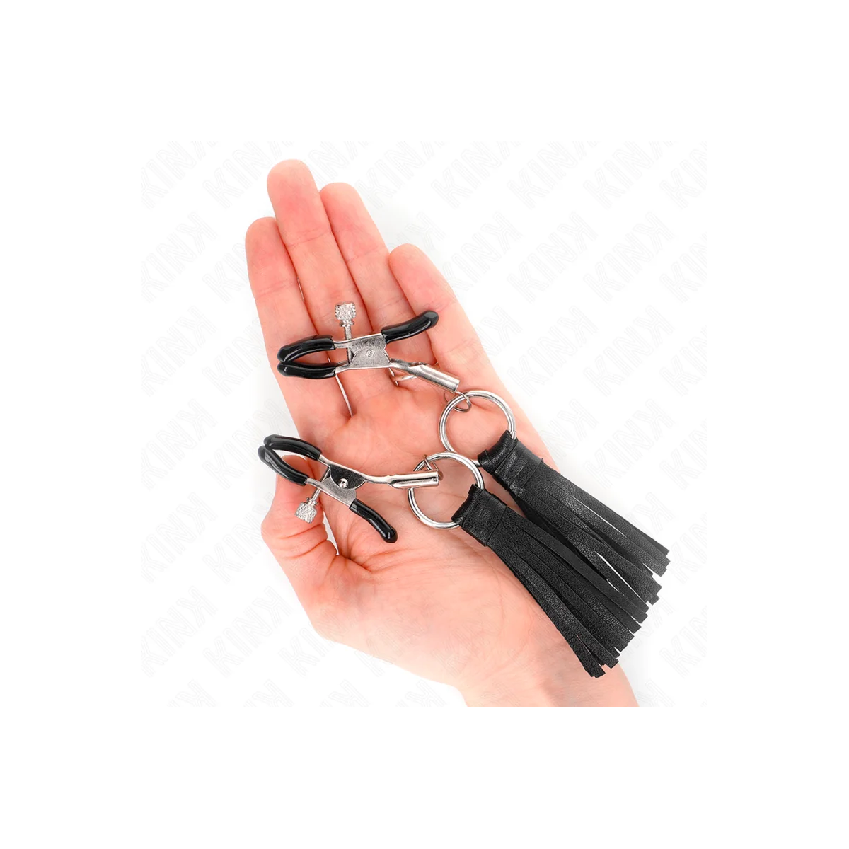 Kunstleder Quasten Nippelklemmen 6 cm von Kink Nipple Grip kaufen | Fesselliebe