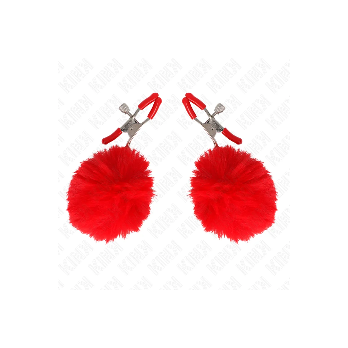 Kunstfellball-Nippelklammer Rot 6 cm von Kink Nipple Grip kaufen | Fesselliebe
