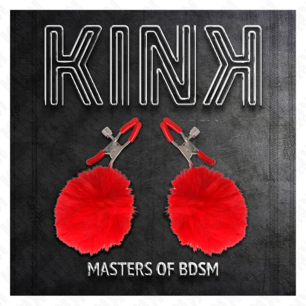 Kunstfellball-Nippelklammer Rot 6 cm von Kink Nipple Grip kaufen | Fesselliebe