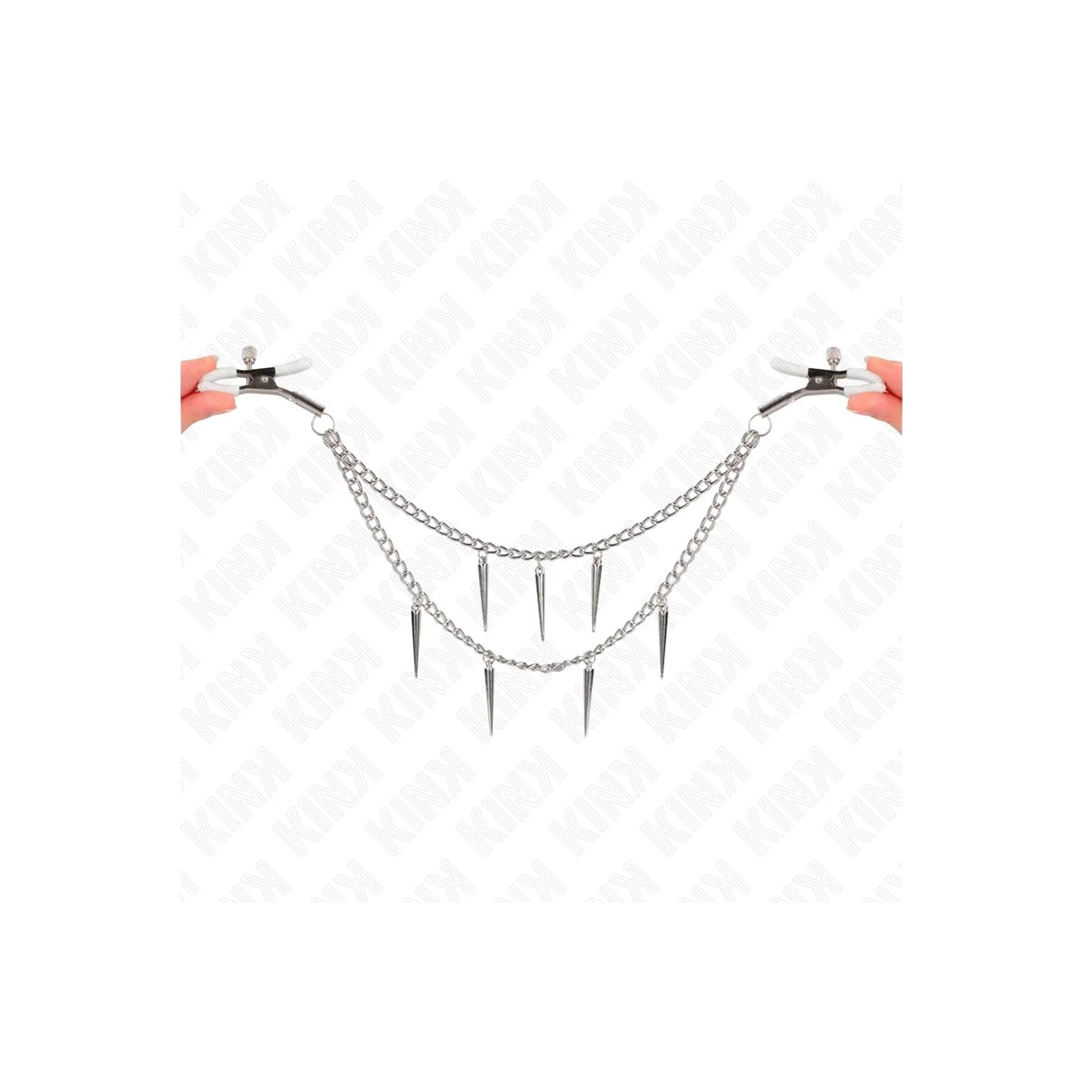 Nippelklemmen mit Spikes Ketten 30 cm von Kink Nipple Grip kaufen | Fesselliebe