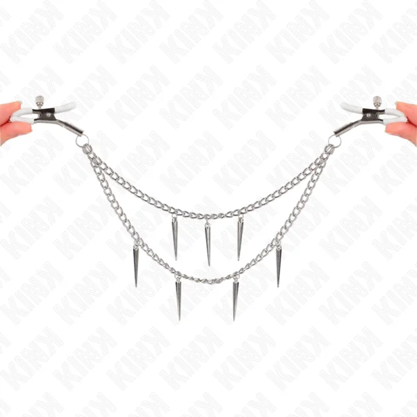 Nippelklemmen mit Spikes Ketten 30 cm von Kink Nipple Grip kaufen | Fesselliebe