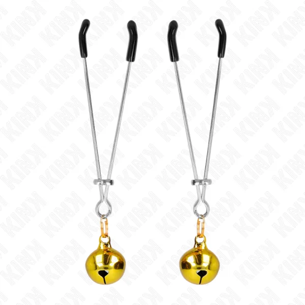 Dünne Glocken-Nippelklammern Gold 7 cm von Kink Nipple Grip kaufen | Fesselliebe