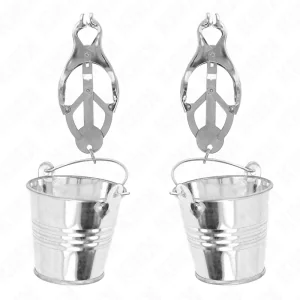 Japanische Kleeblatt-Nippelklammern mit Eimer Silber von Kink Nipple Grip kaufen | Fesselliebe
