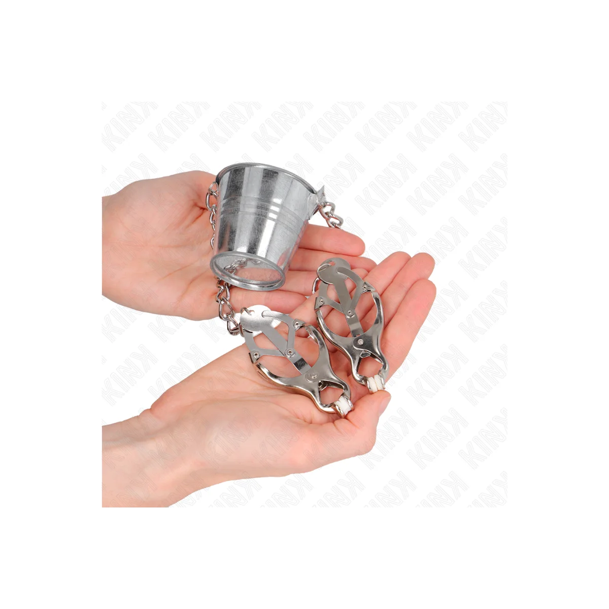 Nippelklemmen mit Eimer Silber von Kink Nipple Grip kaufen | Fesselliebe