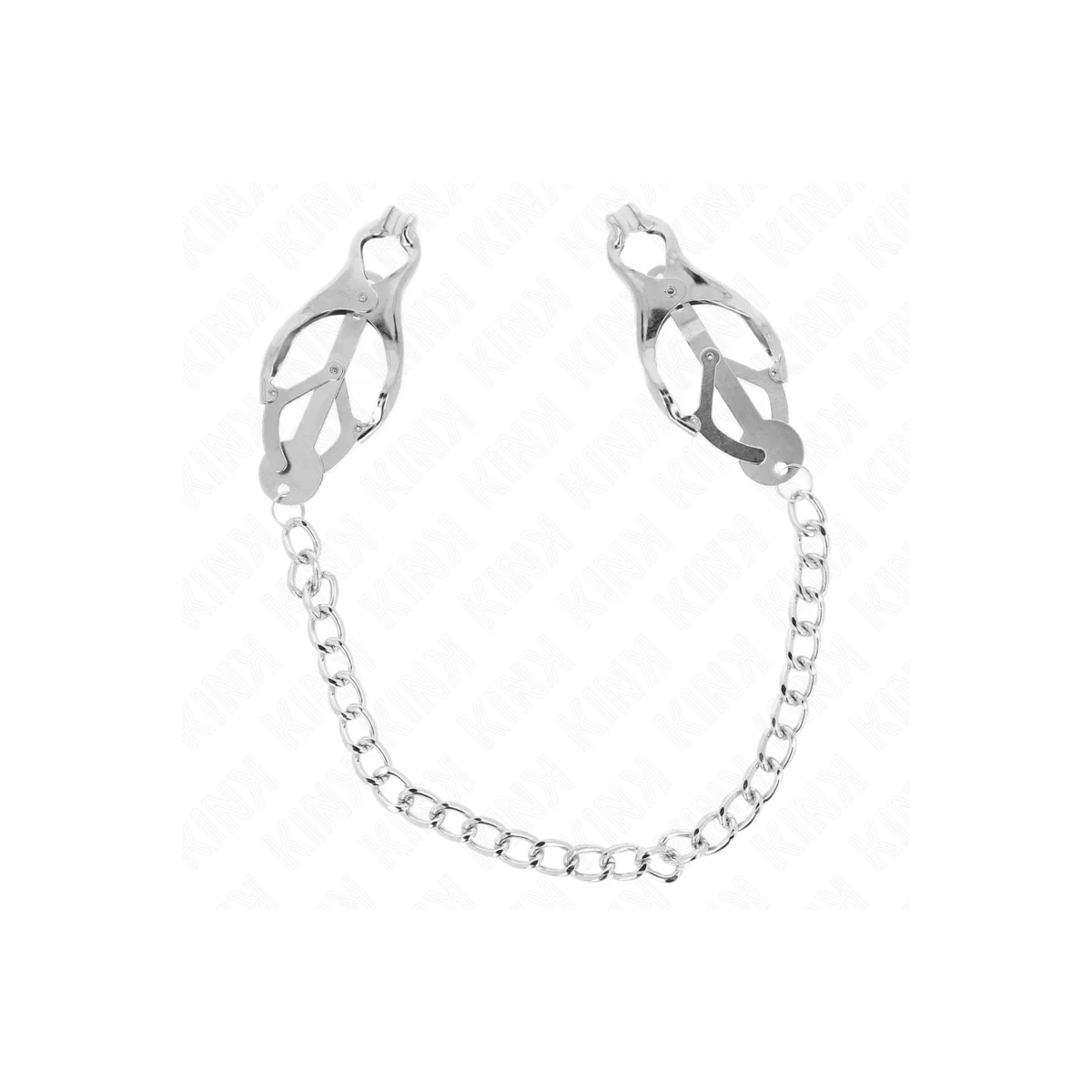 Japanische Kleeblatt-Nippelklammern mit Kette Silber 30 cm von Kink Nipple Grip kaufen | Fesselliebe