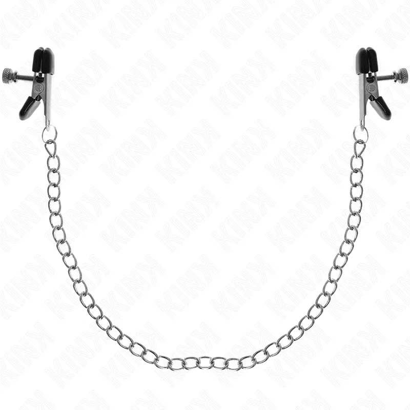 FLACHE KETTE NIPPELKLEMMEN SILBER 34 CM VON KINK NIPPLE GRIP