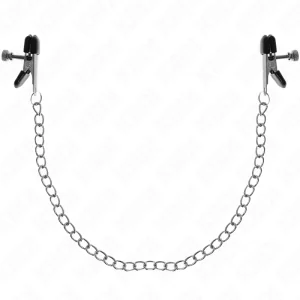 FLACHE KETTE NIPPELKLEMMEN SILBER 34 CM VON KINK NIPPLE GRIP