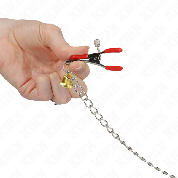 Bell 3-Fach Nippel- und Klitorisklemmen Rot mit Kette 30 cm von Kink Nipple Grip kaufen | Fesselliebe