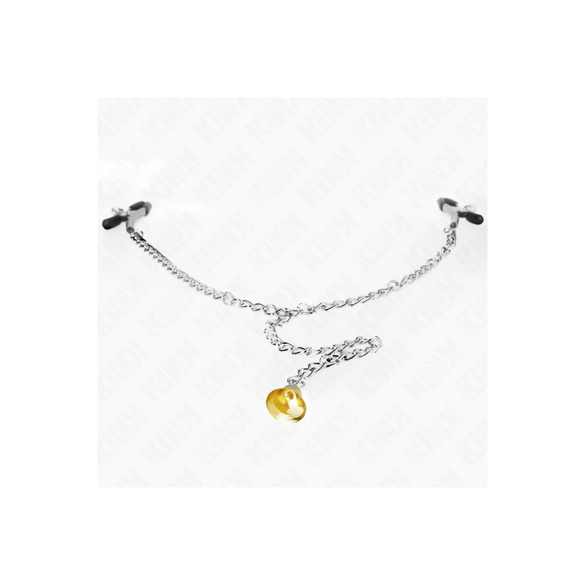 Kette Nippelklemmen mit Hornanhänger 30 cm von Kink Nipple Grip kaufen | Fesselliebe