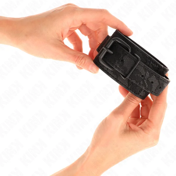 Mit Dunkler Spitze Überzogene Handgelenkmanschetten Verstellbar Schwarz 19-26 cm von Kink Wrist Restraint kaufen | Fesselliebe