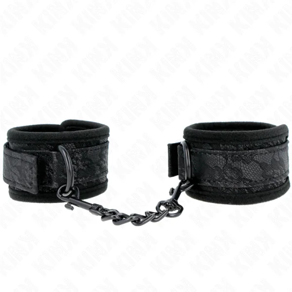 Dark Lace Cuffs Neoprene Handgelenk Manschetten Verstellbar Schwarz 20-29 cm X 5 cm von Kink Wrist Restraint kaufen | Fesselliebe