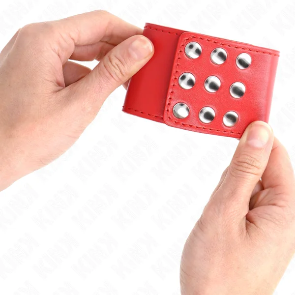 Handgelenkfesseln mit Druckverschluss Rot Verstellbar 19-24 cm X 5,5 cm von Kink Wrist Restraint kaufen | Fesselliebe