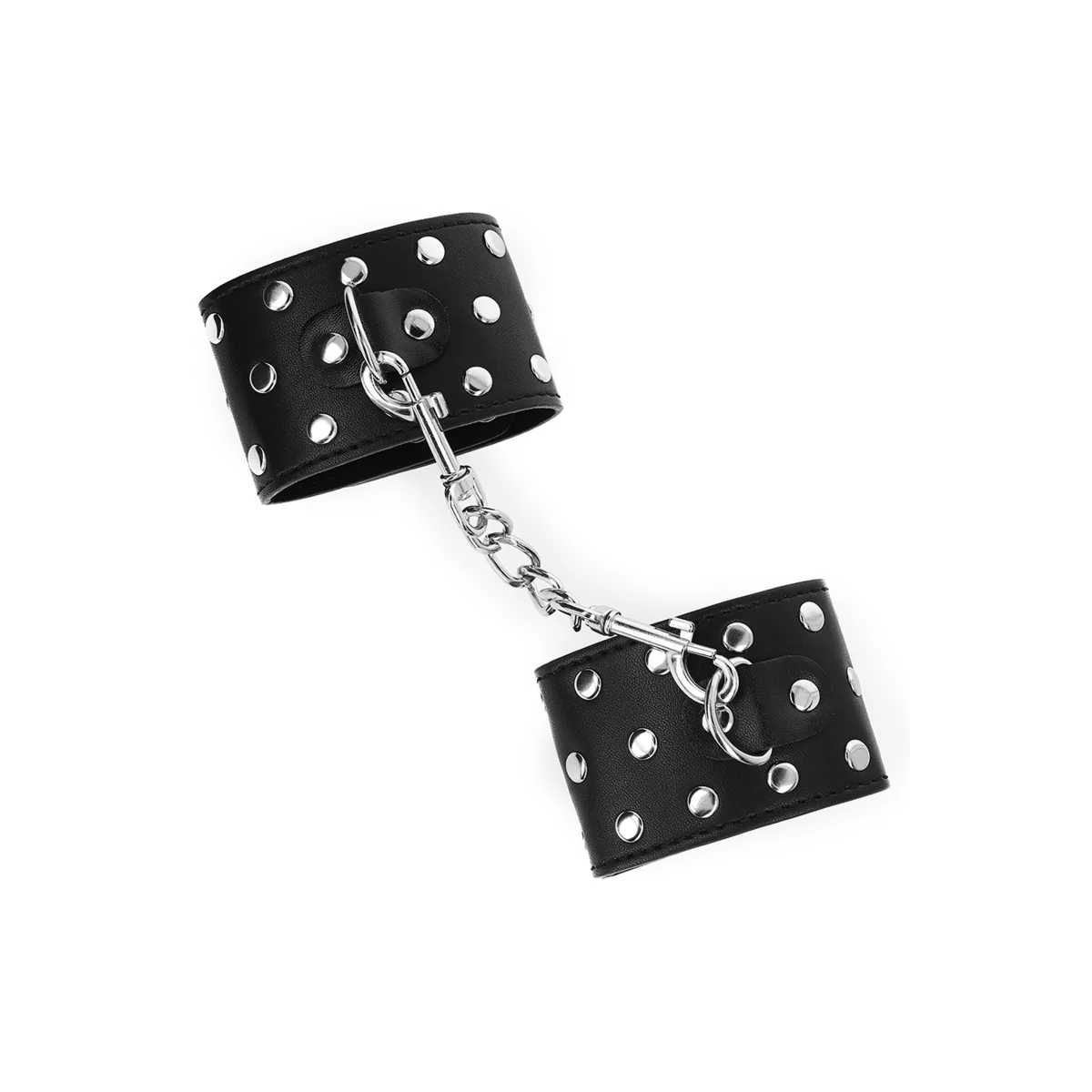 Handgelenkfesseln mit Druckverschluss Voller Nieten Schwarz Verstellbar 19-24 cm X 5,5 cm von Kink Wrist Restraint kaufen | Fesselliebe