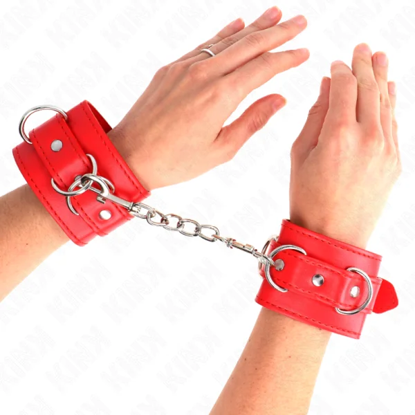 D-Ring Handgelenkfesseln Verstellbar Rot 17,5-25 cm X 6 cm von Kink Wrist Restraint kaufen | Fesselliebe