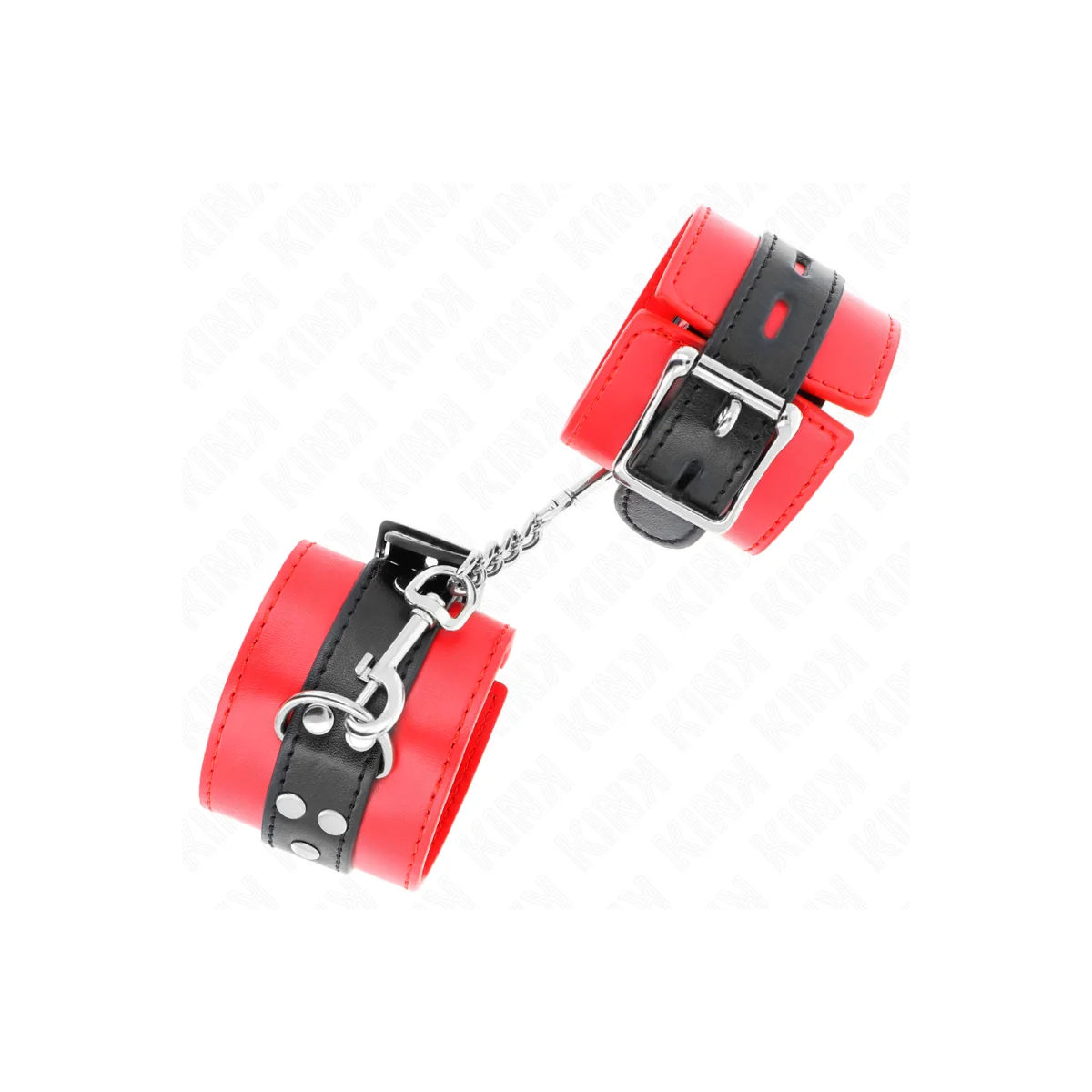 Handgelenkfesseln Rot mit Schwarzem Gürtel Verstellbar 17-28 cm X 6 cm von Kink Wrist Restraint kaufen | Fesselliebe