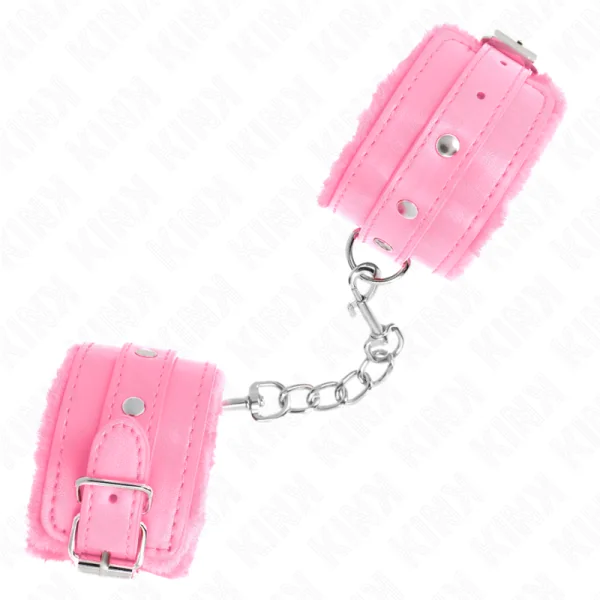 Premium Handgelenkfesseln Rosa mit Rosa Gürtel Verstellbar 17-29 cm X 6 cm von Kink Wrist Restraint kaufen | Fesselliebe
