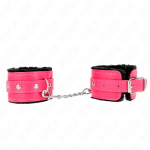 Premium Handgelenkfesseln Schwarz mit Himbeerrosen-Gürtel Verstellbar 17-29 cm X 6 cm von Kink Wrist Restraint kaufen | Fesselliebe