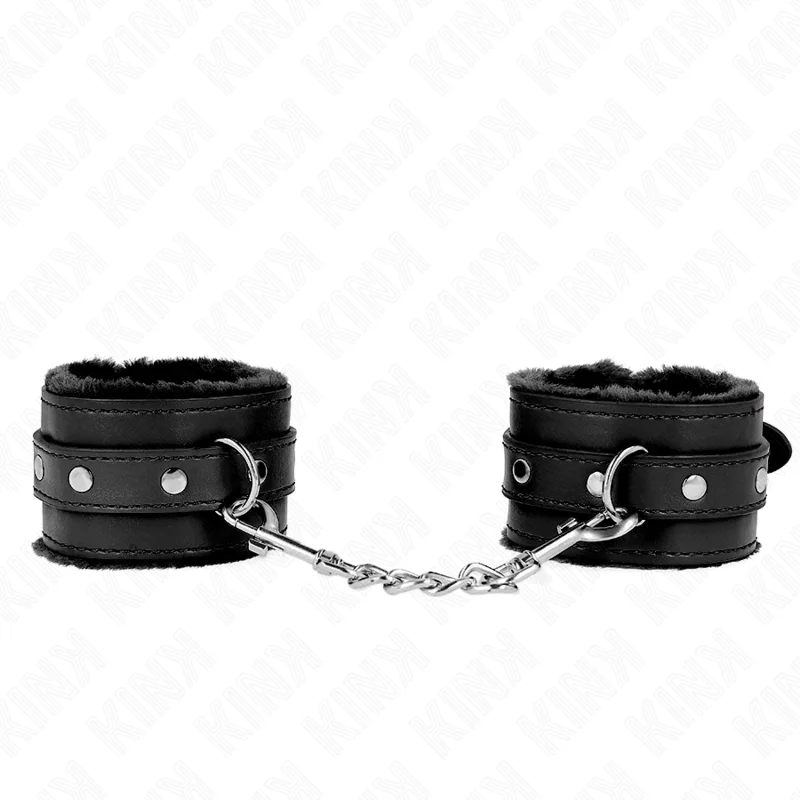 Premium Handgelenkfesseln Schwarz mit Schwarzem Gürtel Verstellbar 17-29 cm X 6 cm von Kink Wrist Restraint kaufen | Fesselliebe