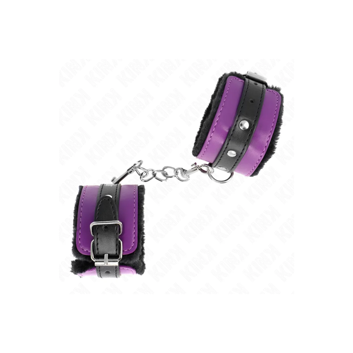 Premium Handgelenkfesseln Schwarz mit Lila / Schwarzer Gürtel Verstellbar 17-29 cm X 6 cm von Kink Wrist Restraint kaufen | Fesselliebe
