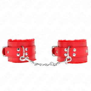 Handgelenkfesseln Rot mit Rotem Gürtel Verstellbar 17-29 cm X 6 cm von Kink Wrist Restraint kaufen | Fesselliebe