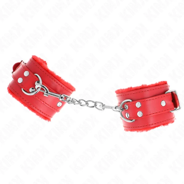 Handgelenkfesseln Rot mit Rotem Gürtel Verstellbar 17-29 cm X 6 cm von Kink Wrist Restraint kaufen | Fesselliebe