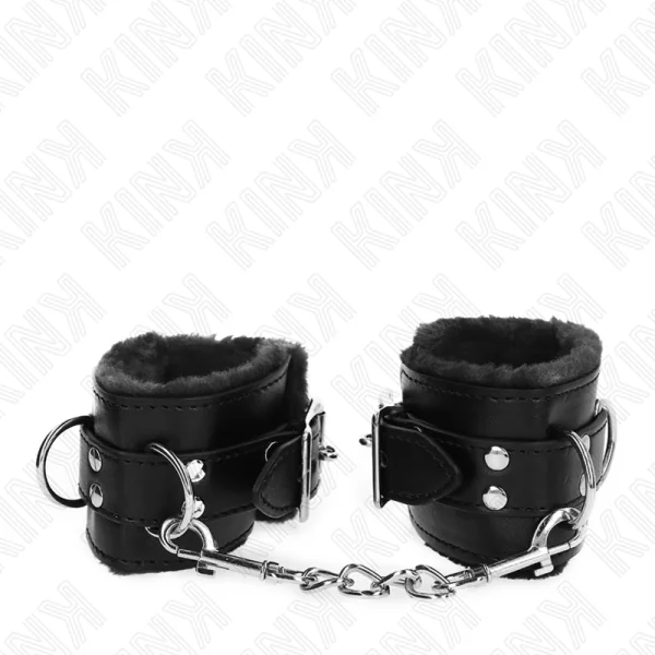 Handgelenkfesseln Schwarz mit Schwarzem Gürtel Verstellbar 17-29 cm X 6 cm von Kink Wrist Restraint kaufen | Fesselliebe