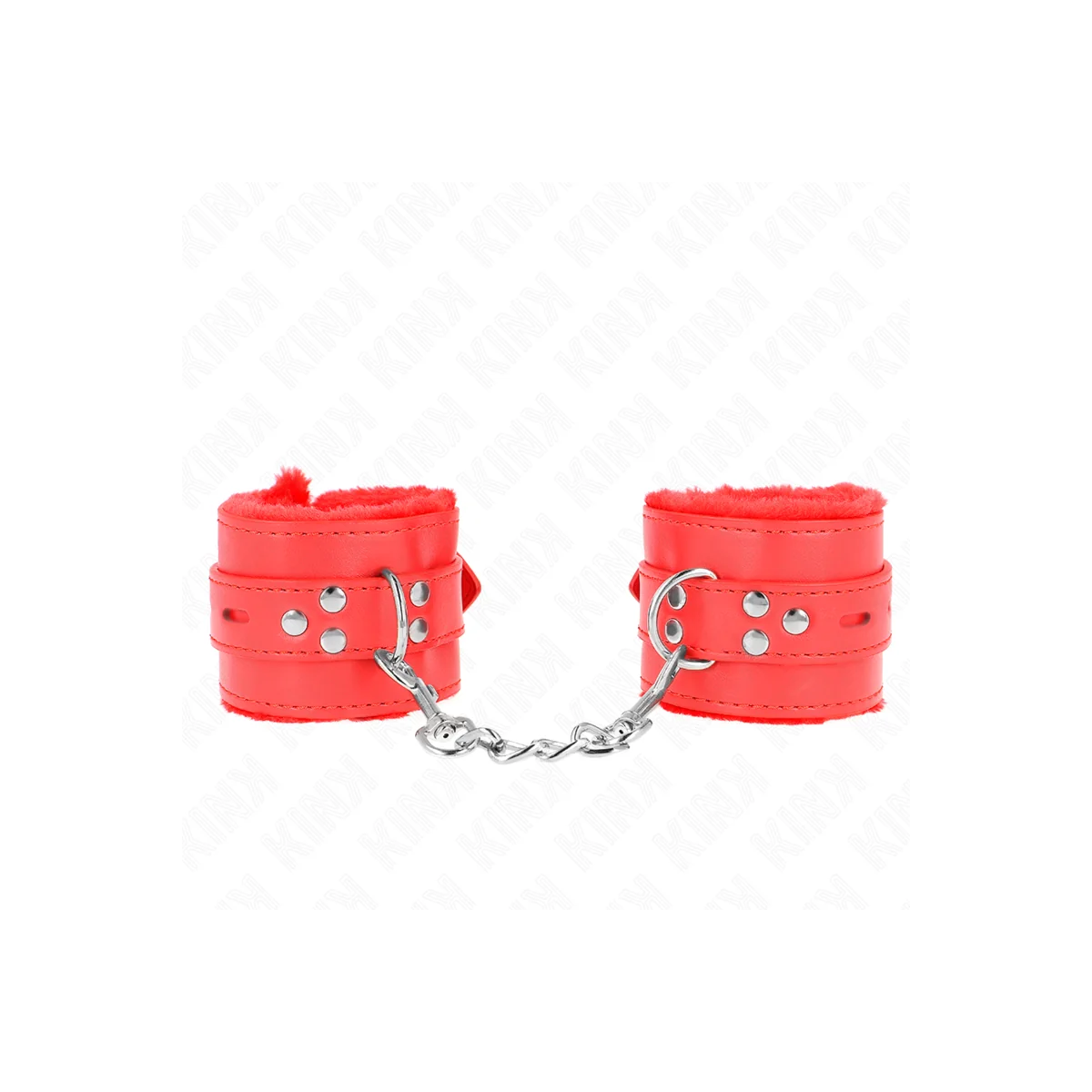 Handgelenkfesseln mit Quadratischen Löchern, Rot und Roter Gürtel, Verstellbar 17-29 cm X 6 cm von Kink Wrist Restraint kaufen | Fesselliebe