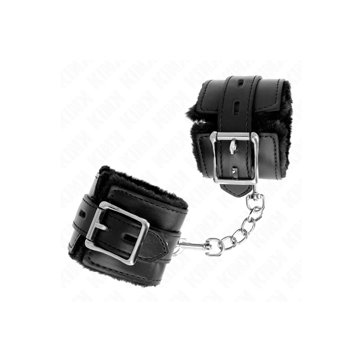 Handgelenkfesseln mit Quadratischen Löchern, Schwarz und Schwarz, Gürtel 17-29 cm X 6 cm von Kink Wrist Restraint kaufen | Fesselliebe