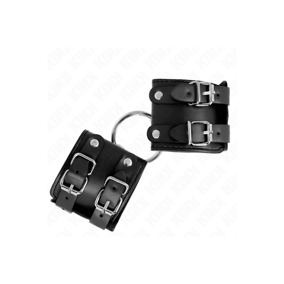 Handgelenkfesseln mit Ring und Nieten Verstellbar Schwarz 17-22 cm X 6,5 cm von Kink Wrist Restraint kaufen | Fesselliebe