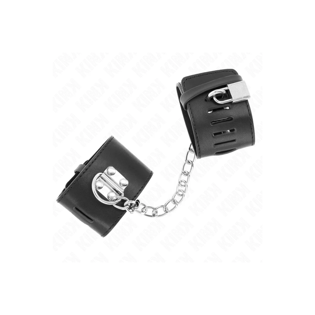 Feste Handgelenkfesseln mit Kette 30 cm und Vorhängeschloss Schwarz 16-23 cm X 5,5 cm von Kink Wrist Restraint kaufen | Fesselliebe