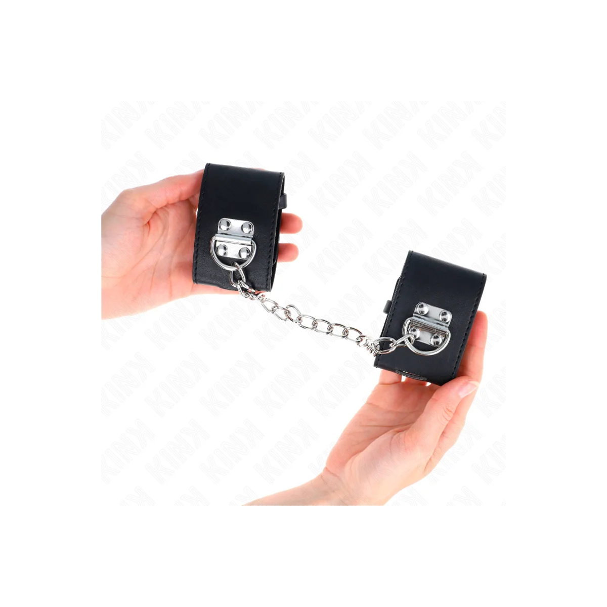 Feste Handgelenkfesseln mit Kette 30 cm und Vorhängeschloss Schwarz 16-23 cm X 5,5 cm von Kink Wrist Restraint kaufen | Fesselliebe