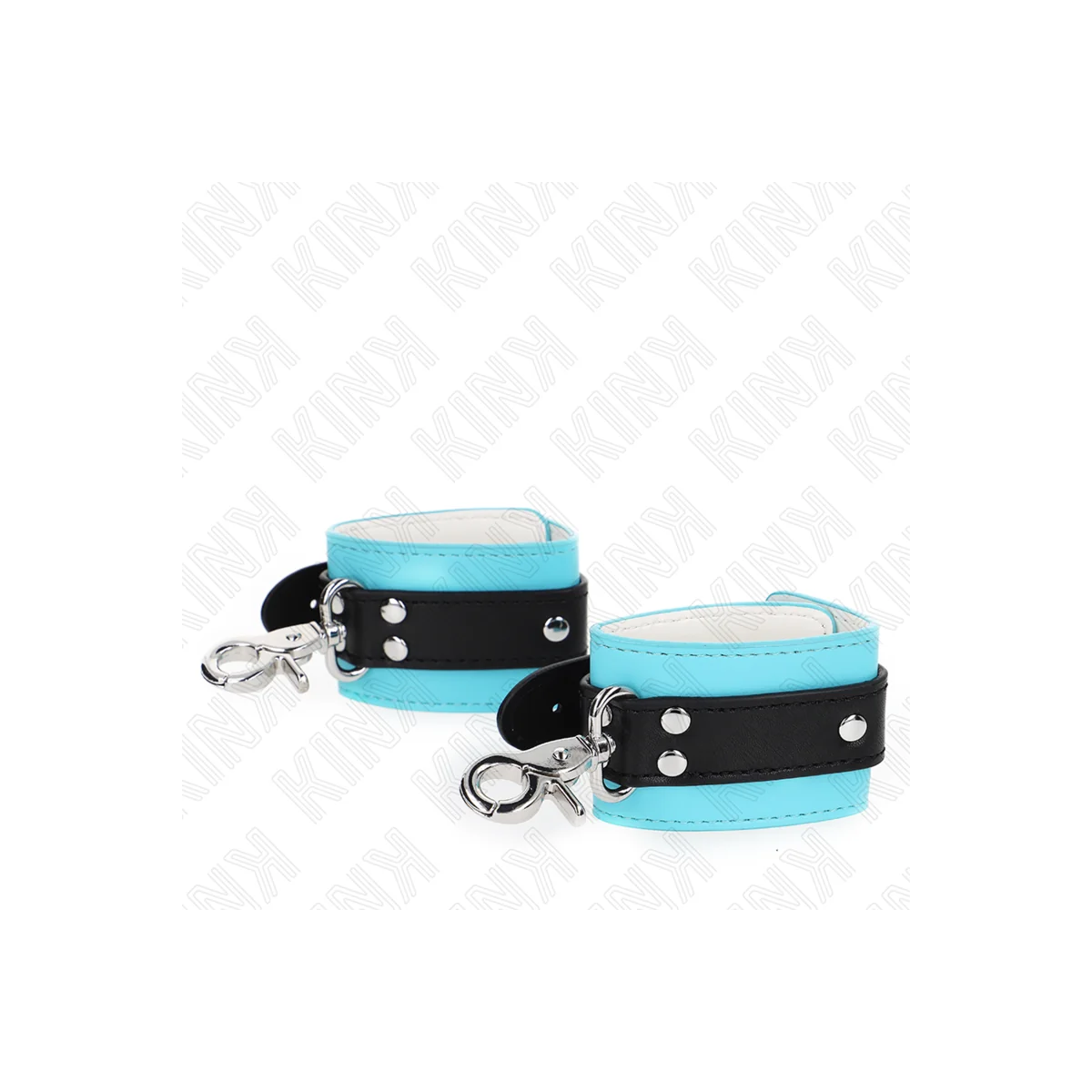 Premium Abschließbare Handgelenkfesseln Schwarz/Blau Verstellbar 21-28 cm X 5,5 cm von Kink Wrist Restraint kaufen | Fesselliebe