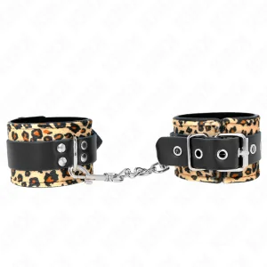 Leopard Handgelenkfessel aus Echtleder, Verstellbar 18-29 cm X 5,5 cm von Kink Wrist Restraint kaufen | Fesselliebe
