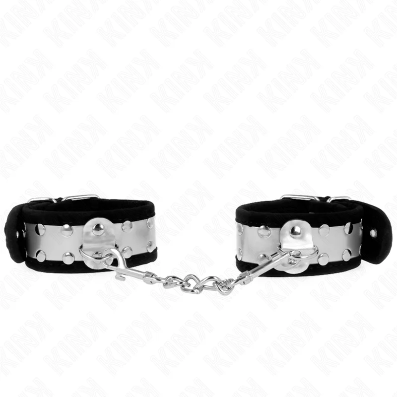 Dünne Handgelenksfesseln Schwarz/Silber 30 X 4 cm von Kink Wrist Restraint kaufen | Fesselliebe