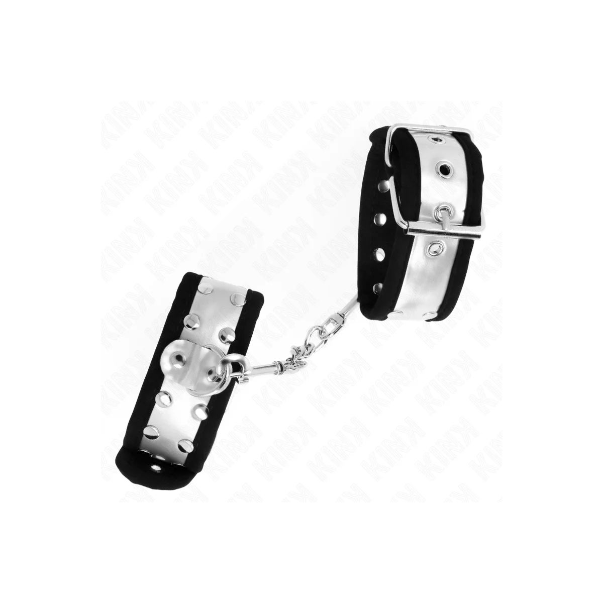 Dünne Handgelenksfesseln Schwarz/Silber 30 X 4 cm von Kink Wrist Restraint kaufen | Fesselliebe