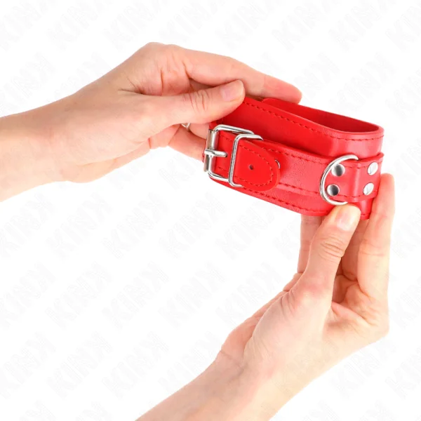 Einfache Handgelenksfesseln Rot Verstellbar 20-23 cm X 5,5 cm von Kink Wrist Restraint kaufen | Fesselliebe