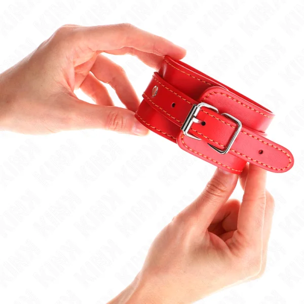 Dünne Handgelenksfesseln Rot Verstellbar 21-33 cm von Kink Wrist Restraint kaufen | Fesselliebe
