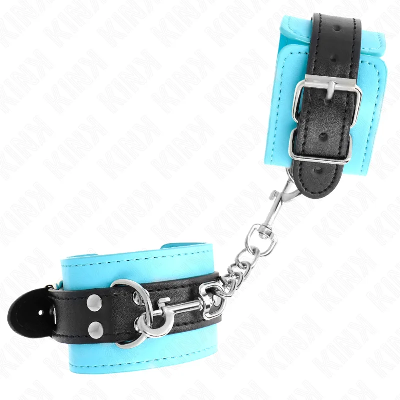 Haken-Handfesseln Blau Pelzgefüttert Verstellbar 20-28 cm X 5,5 cm von Kink Wrist Restraint kaufen | Fesselliebe 2