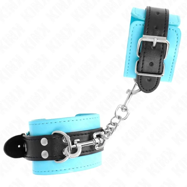 Haken-Handfesseln Blau Pelzgefüttert Verstellbar 20-28 cm X 5,5 cm von Kink Wrist Restraint kaufen | Fesselliebe