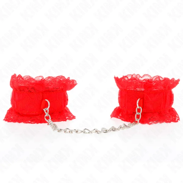 Elastische Handgelenksfesseln aus Spitze Rot von Kink Wrist Restraint kaufen | Fesselliebe