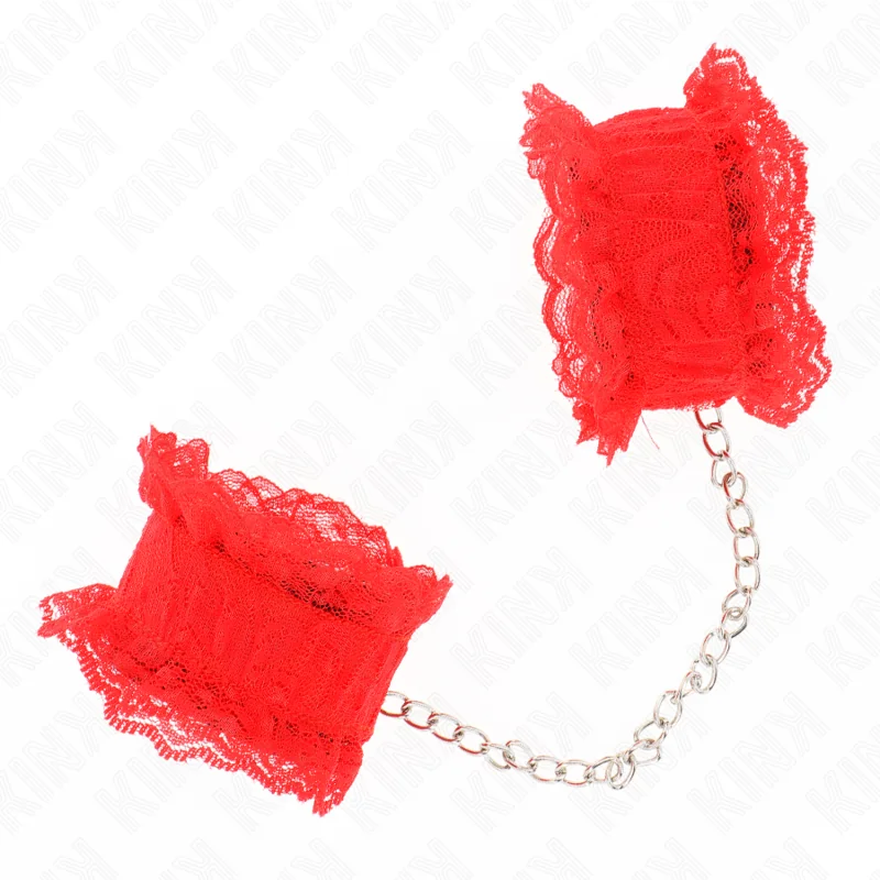 Elastische Handgelenksfesseln aus Spitze Rot von Kink Wrist Restraint kaufen | Fesselliebe 2