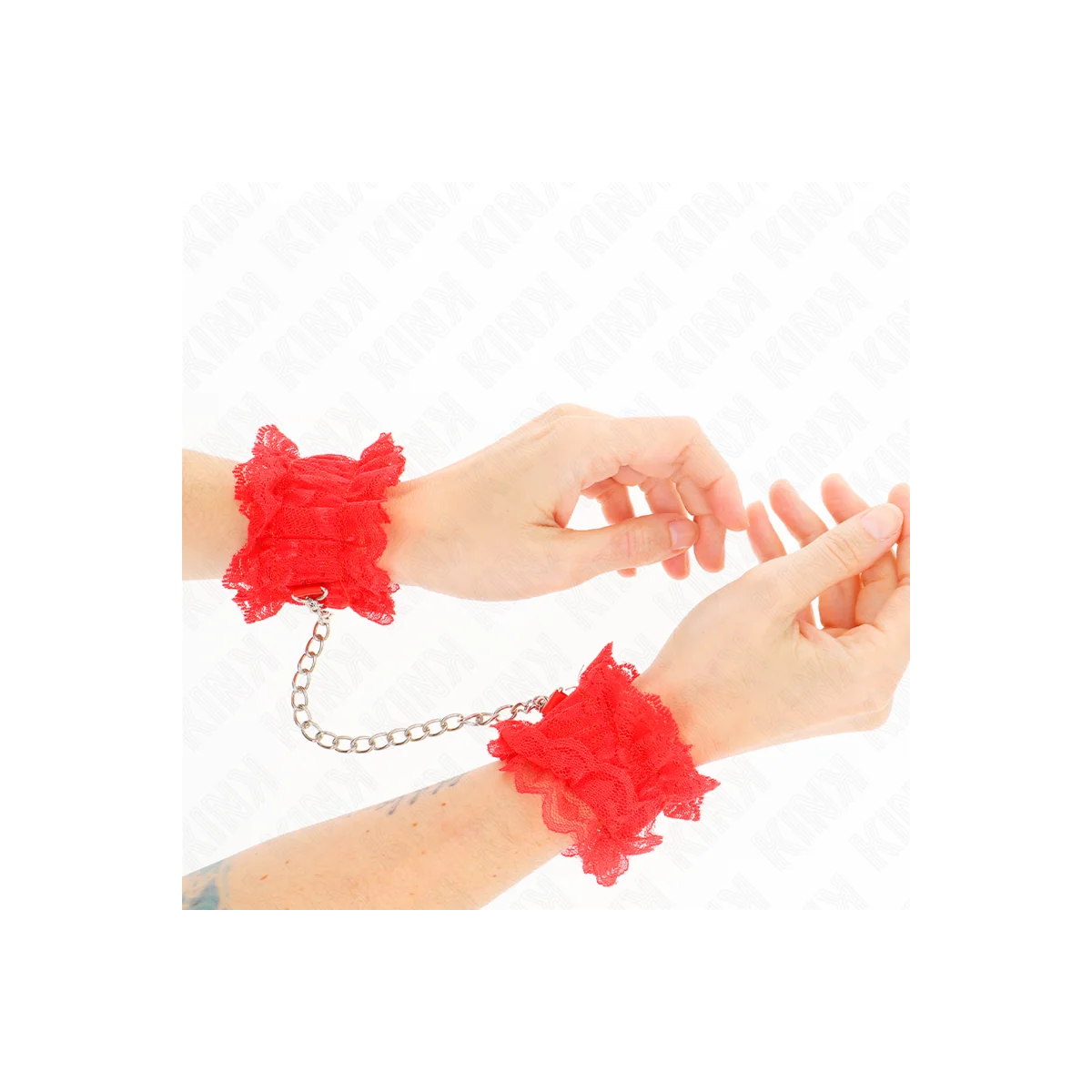 Elastische Handgelenksfesseln aus Spitze Rot von Kink Wrist Restraint kaufen | Fesselliebe