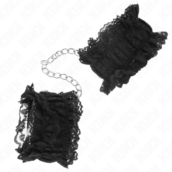 Elastische Handgelenksfesseln aus Spitze Negro von Kink Wrist Restraint kaufen | Fesselliebe