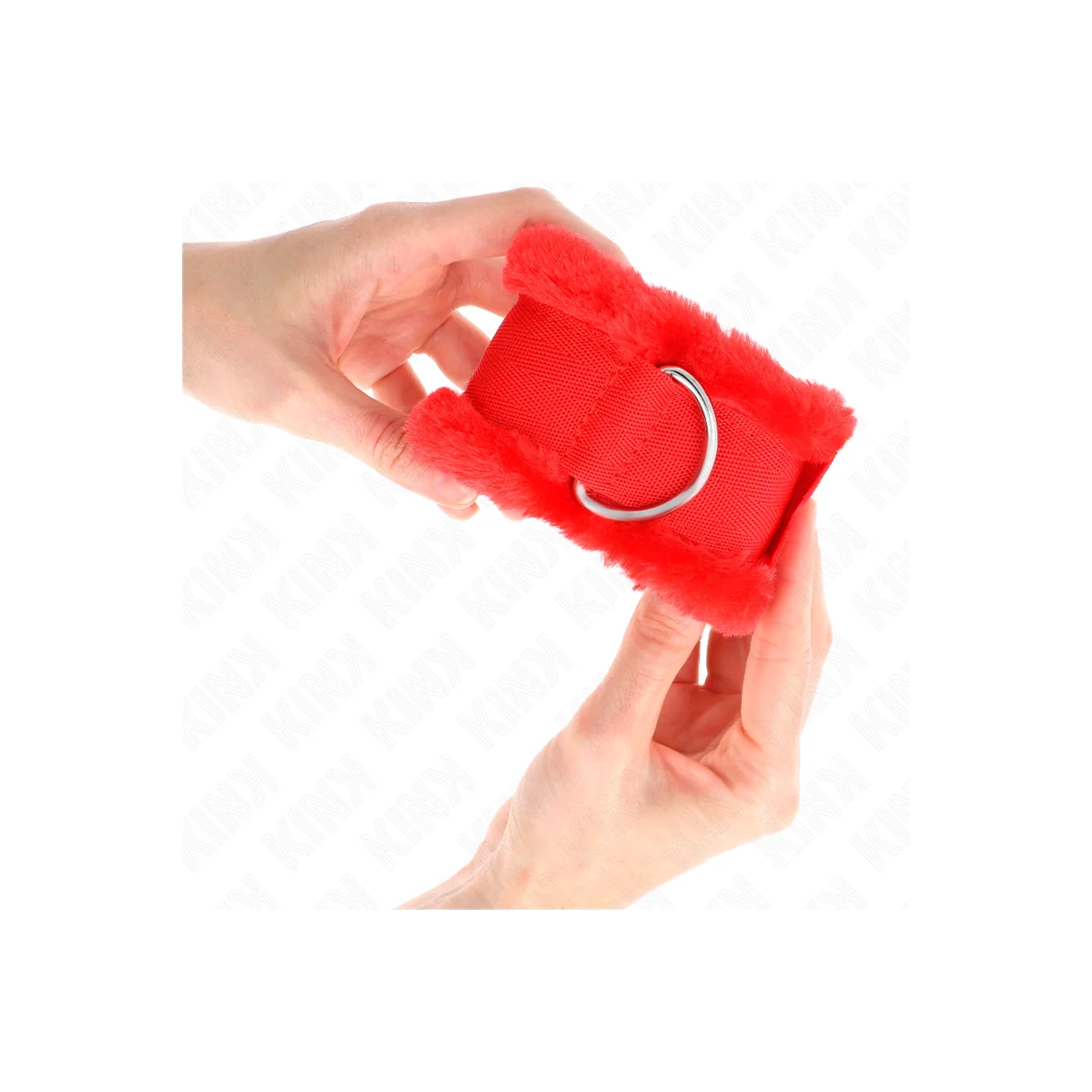 Pelzgefütterte Handgelenkfesseln Rot Verstellbar 17-31 cm X 7 cm von Kink Wrist Restraint kaufen | Fesselliebe