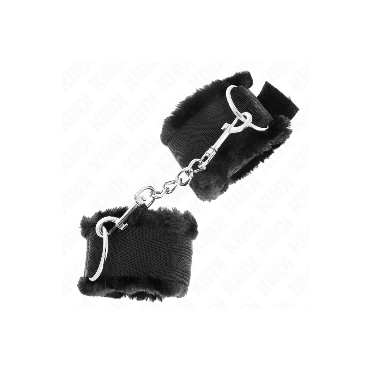 Pelzgefütterte Handgelenkfesseln Schwarz Verstellbar 17-31 cm X 7 cm von Kink Wrist Restraint kaufen | Fesselliebe